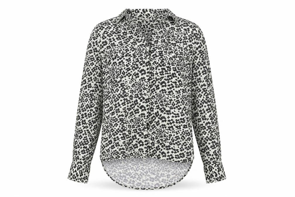 NEXT Womens Multicoloured Animal Print Viscose Basic Button-Up Size 6 Collared - Leopard Print
