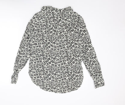 Next Womens Multicoloured Animal Print Viscose Basic Button-Up Size 6 Collared - Leopard Print