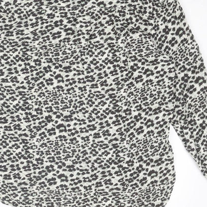 Next Womens Multicoloured Animal Print Viscose Basic Button-Up Size 6 Collared - Leopard Print