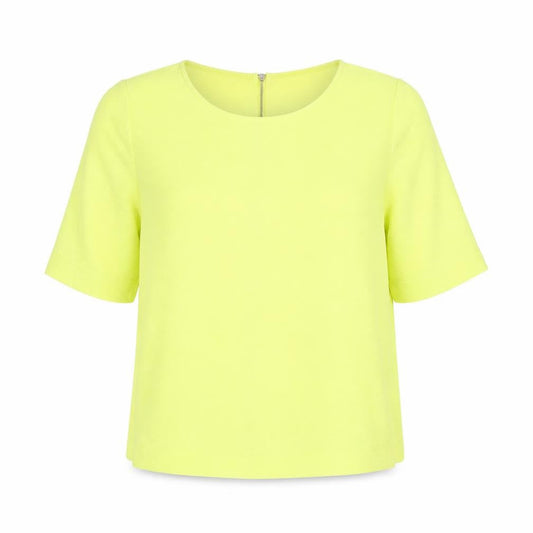 Marks & Spencer Womens Yellow Polyester Basic Blouse Size 12 Round Neck
