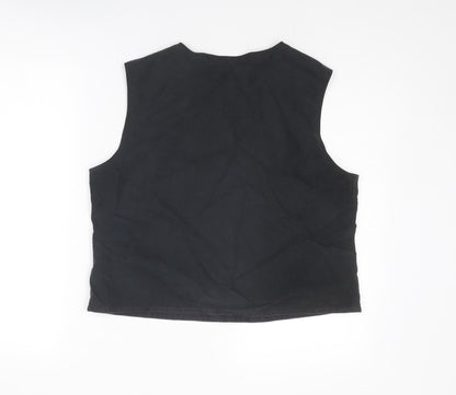Oasis Womens Black Viscose Basic Tank Size 16 Round Neck