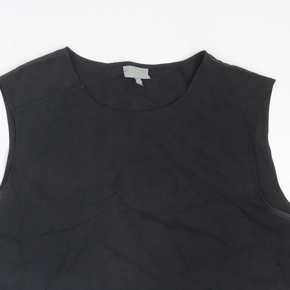 Oasis Womens Black Viscose Basic Tank Size 16 Round Neck