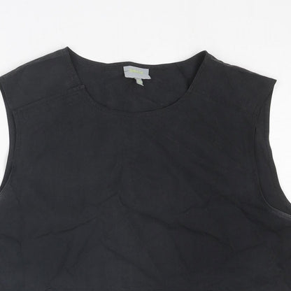 Oasis Womens Black Viscose Basic Tank Size 16 Round Neck