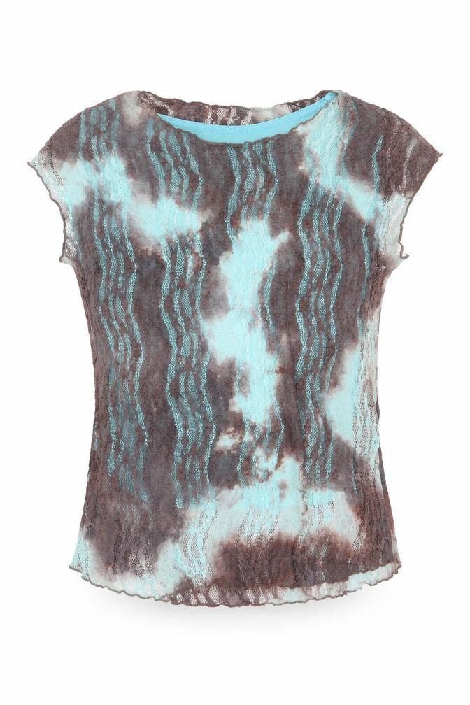 Lakeland Womens Multicoloured Geometric Polyester Basic T-Shirt Size 14 Round Neck