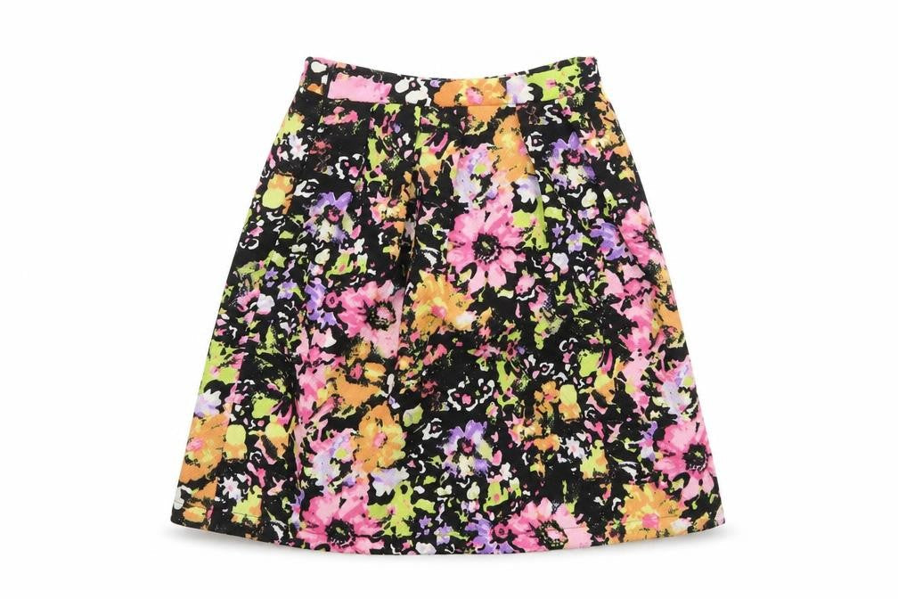 Vera & Lucy Womens Multicoloured Floral Polyester Tulip Skirt Size S Zip