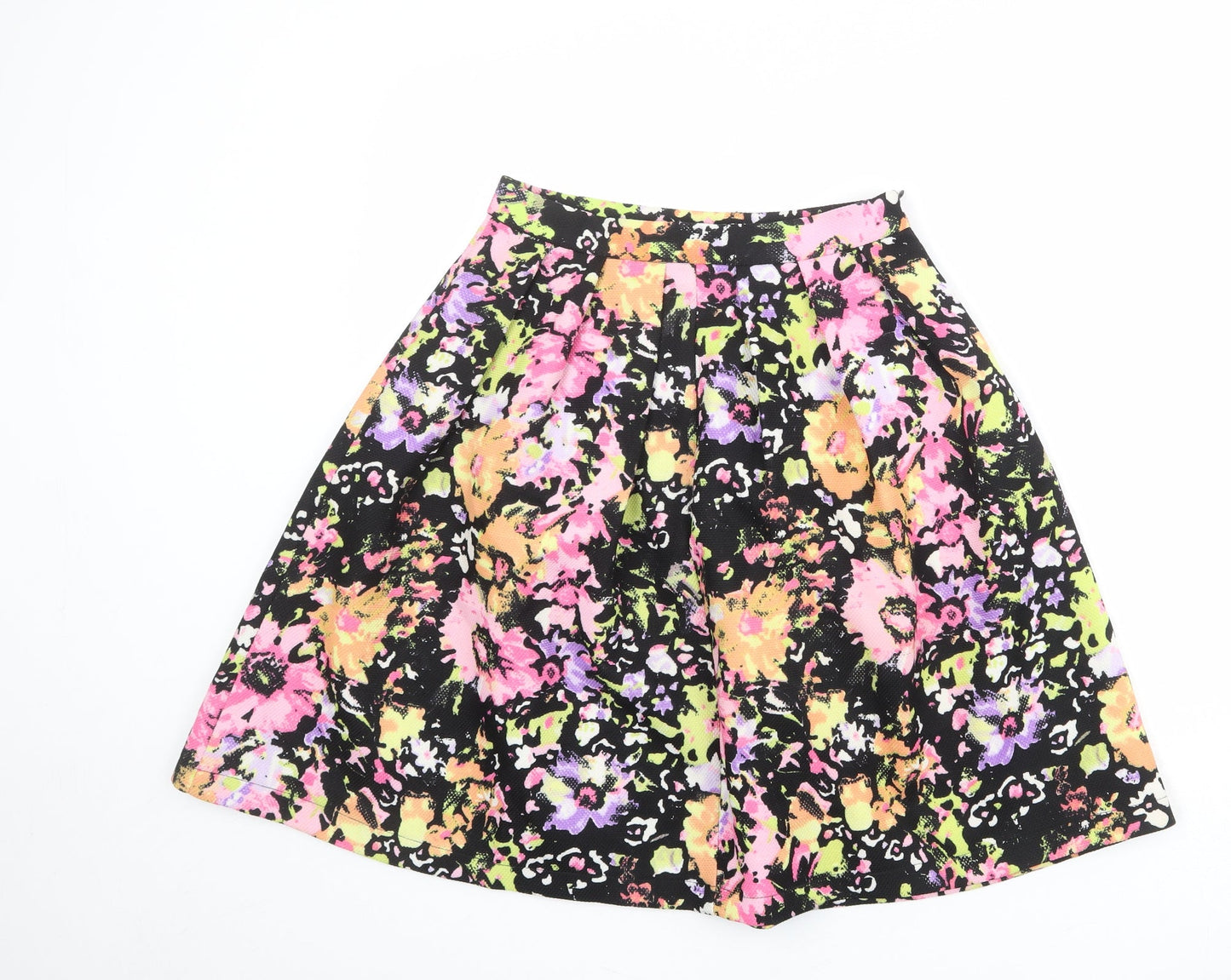 Vera & Lucy Womens Multicoloured Floral Polyester Tulip Skirt Size S Zip