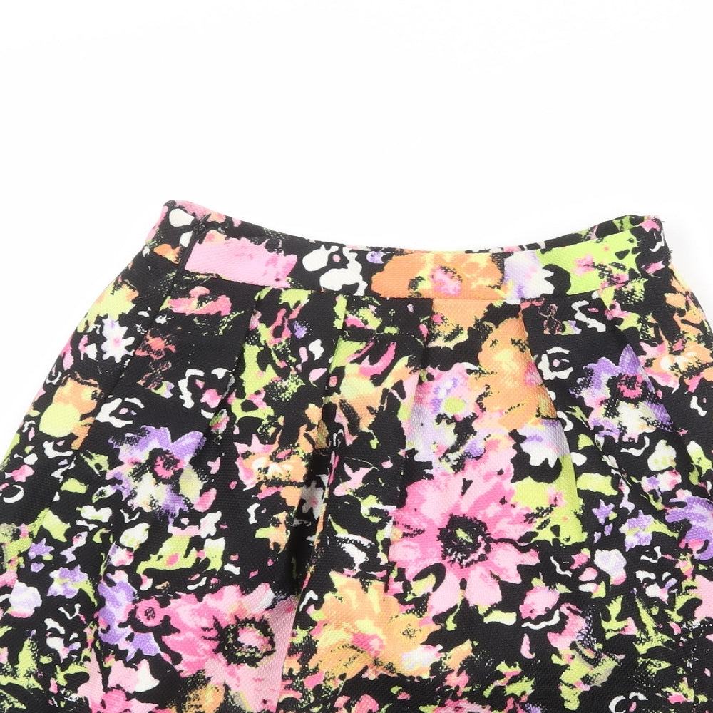 Vera & Lucy Womens Multicoloured Floral Polyester Tulip Skirt Size S Zip