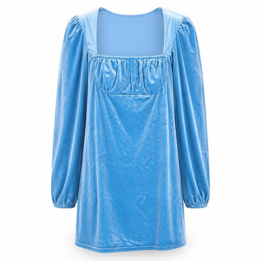 In the Style Womens Blue Polyester Shift Size 10 Square Neck Pullover
