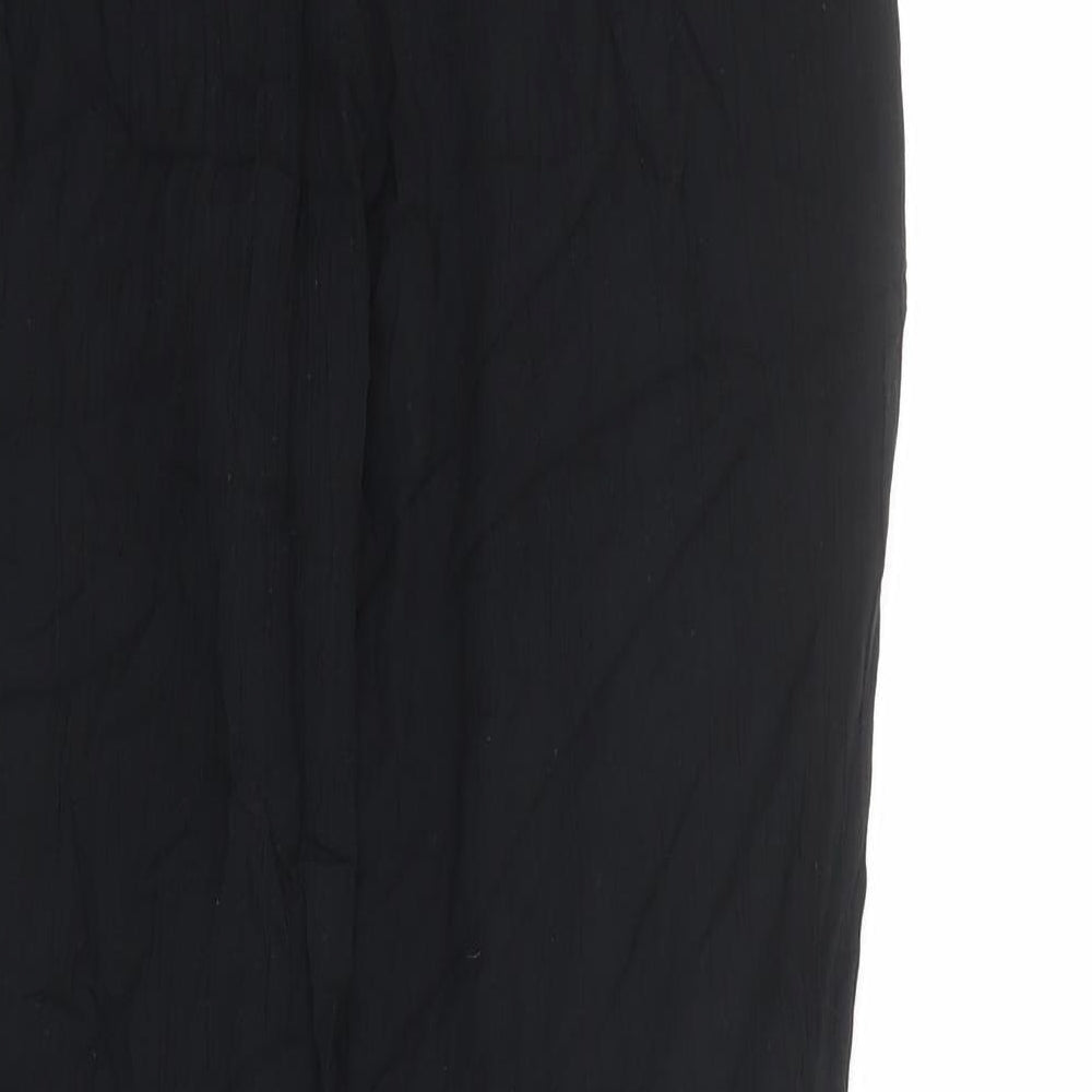 Marks and Spencer Womens Black Viscose Trousers Size 12 L30 in Regular