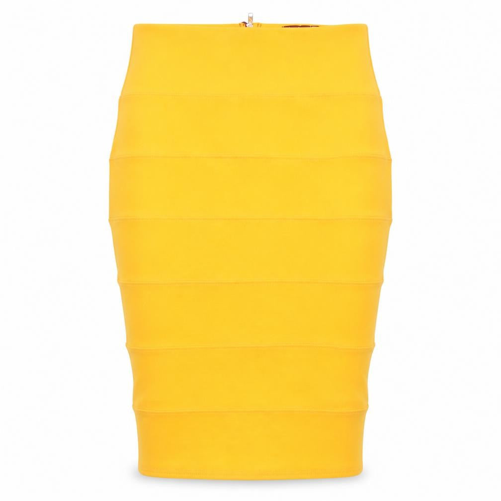 Boohoo Womens Orange Polyester Bandage Skirt Size 12 Zip
