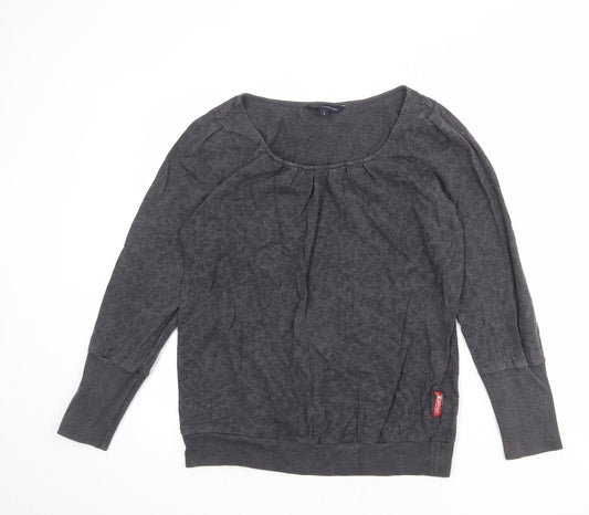 French Connection Womens Grey Animal Print Cotton Pullover Sweatshirt Size L Pullover - Leopard pattern