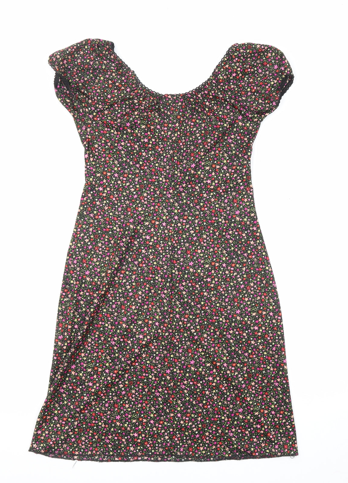 Kit Womens Multicoloured Floral Polyester A-Line Size 10 Off the Shoulder Pullover
