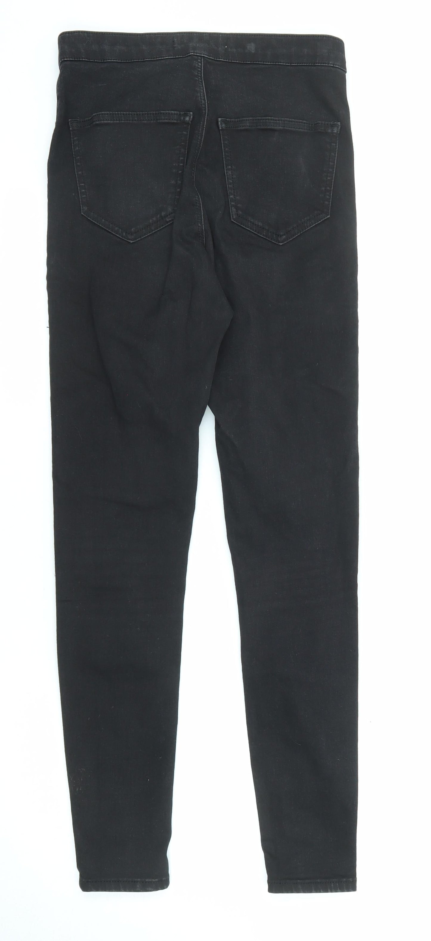 Topshop Womens Black Cotton Skinny Jeans Size 28 in L32 in Regular Zip