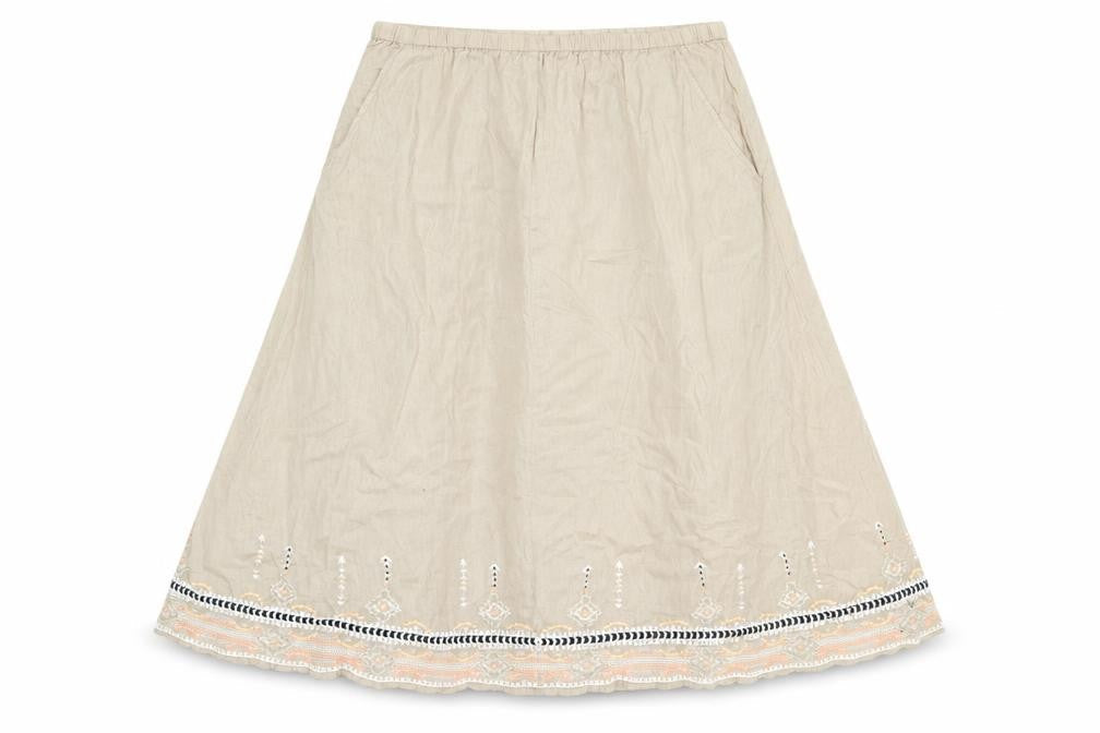 Joanna Hope Womens Beige Cotton A-Line Skirt Size 14
