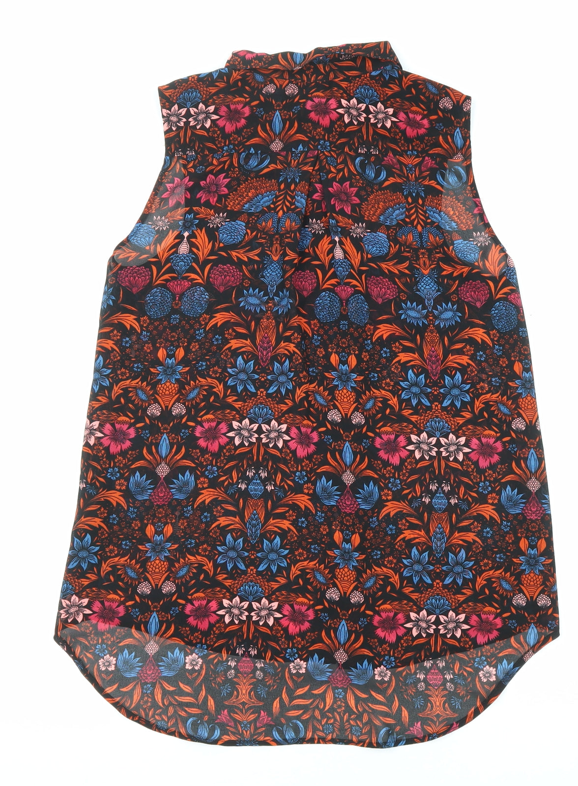 H&M Womens Multicoloured Geometric Polyester Basic Tank Size 6 Collared