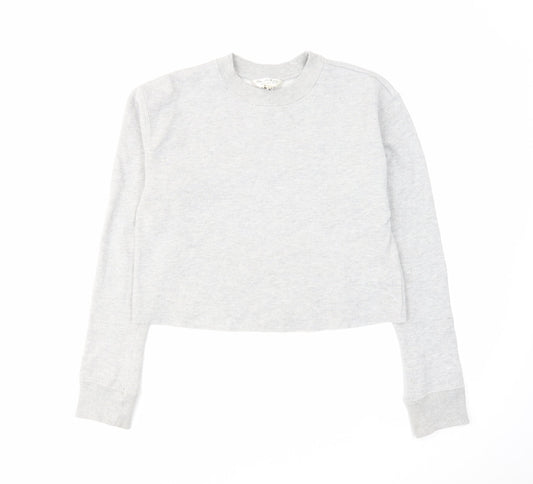 Miss Selfridge Womens Grey Cotton Pullover Sweatshirt Size 6 Pullover