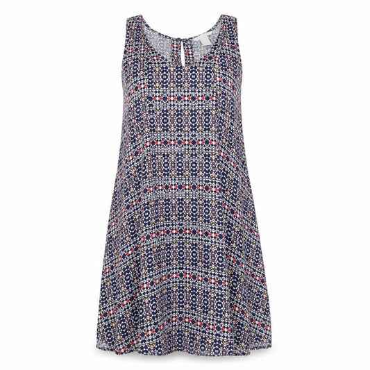 H&M Womens Multicoloured Geometric Viscose Tank Dress Size 4 Scoop Neck Pullover