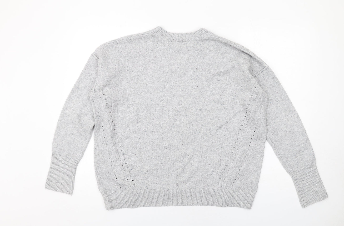 Topshop Womens Grey Round Neck Acrylic Pullover Jumper Size 10