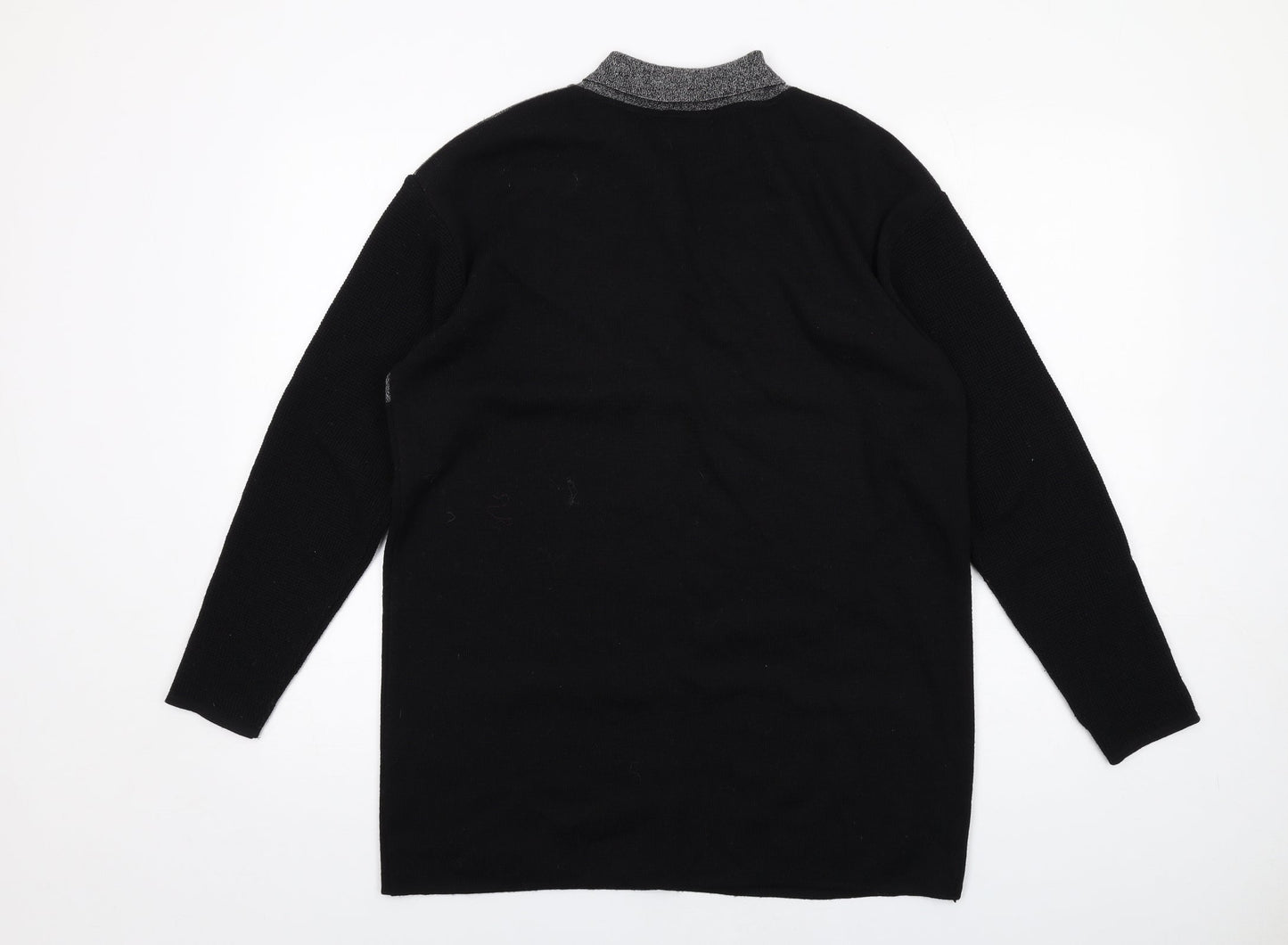 Gerry Weber Womens Black Collared Wool Cardigan Jumper Size 8