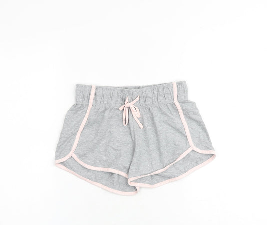 AriZona Womens Grey Cotton Hot Pants Shorts Size 6 Regular Drawstring