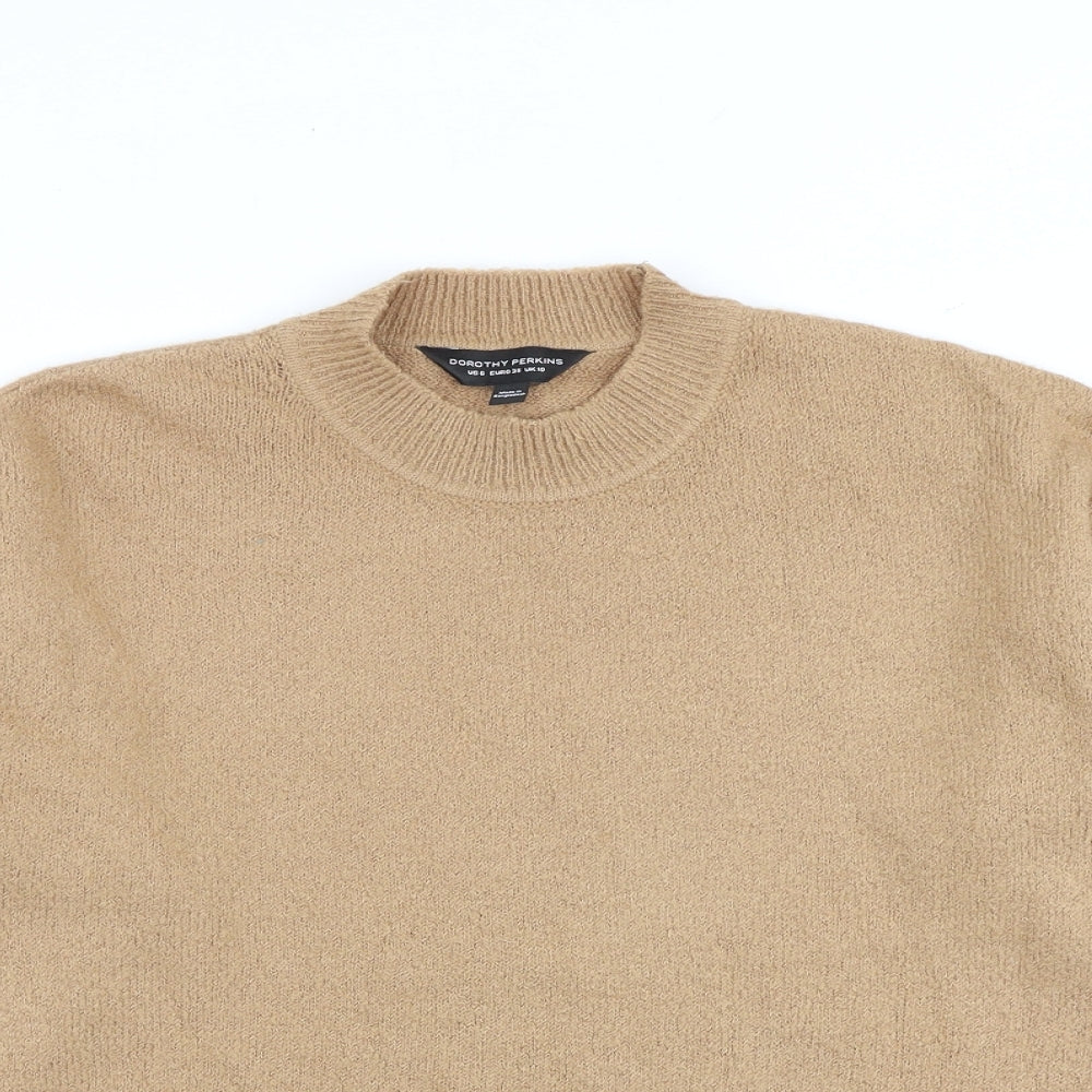 Dorothy Perkins Womens Brown Round Neck Acrylic Pullover Jumper Size 10