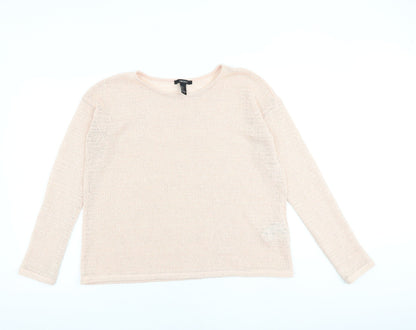 Forever 21 Womens Pink Round Neck Polyester Pullover Jumper Size L