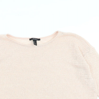 Forever 21 Womens Pink Round Neck Polyester Pullover Jumper Size L