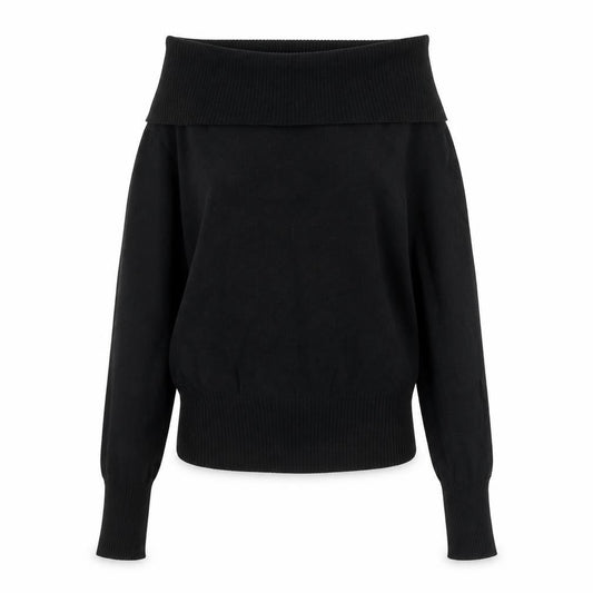Oasis Womens Black Boat Neck Acrylic Pullover Jumper Size 8