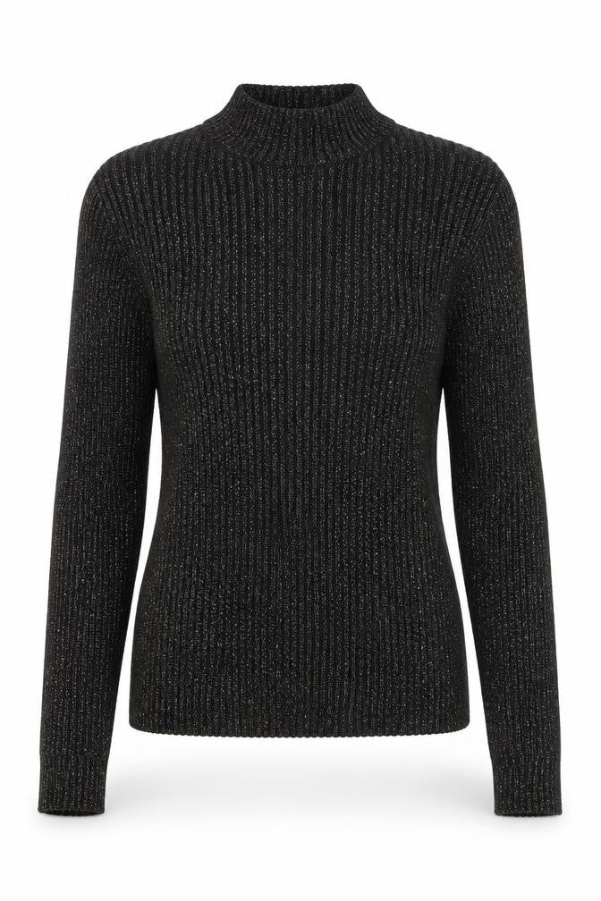 Glamorous Womens Black Mock Neck Viscose Pullover Jumper Size L