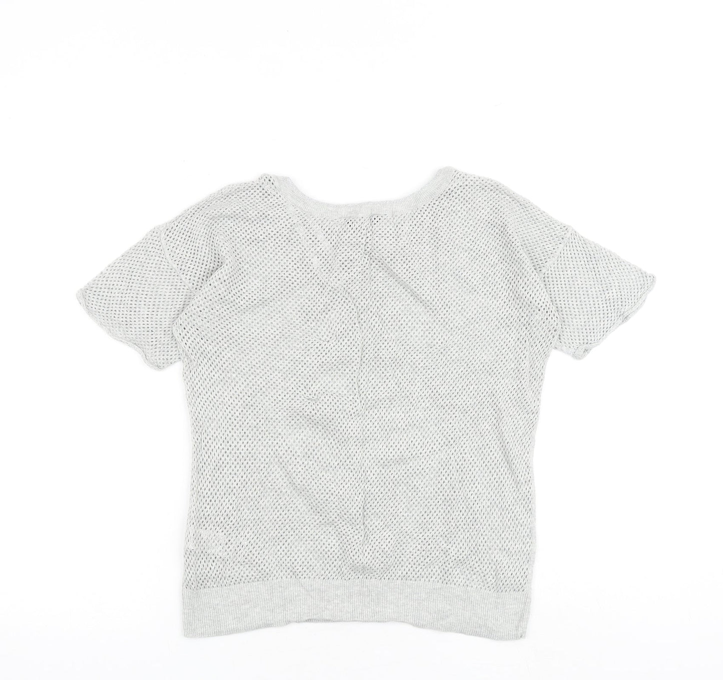 Dorothy Perkins Womens Grey 100% Cotton Basic T-Shirt Size 10 Round Neck