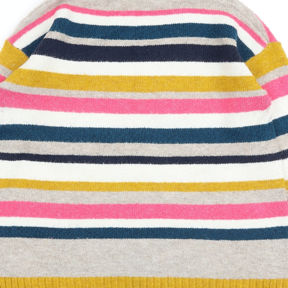 Marks and Spencer Womens Multicoloured Roll Neck Striped Acrylic Pullover Jumper Size S