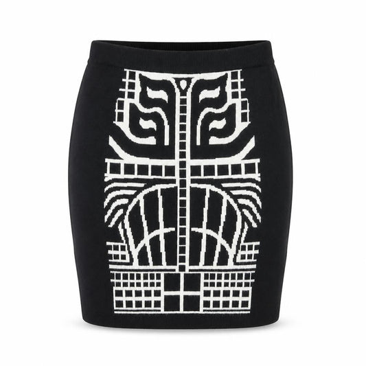 Apricot Womens Black Geometric Viscose Bandage Skirt Size 10