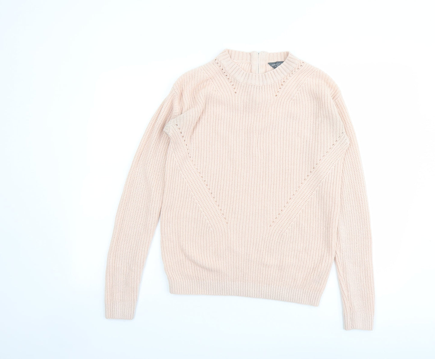 Dorothy Perkins Womens Pink Round Neck Acrylic Pullover Jumper Size 8