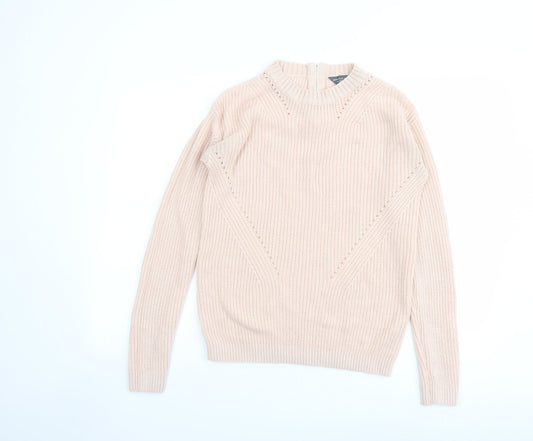 Dorothy Perkins Womens Pink Round Neck Acrylic Pullover Jumper Size 8