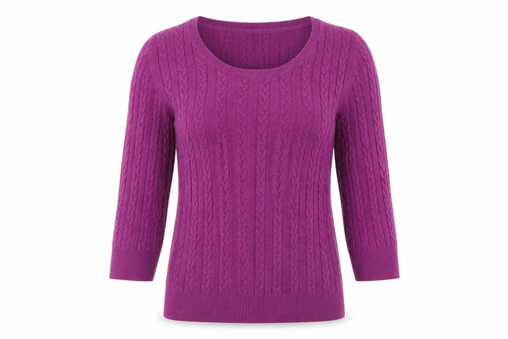 H&M Womens Purple Round Neck Viscose Pullover Jumper Size M