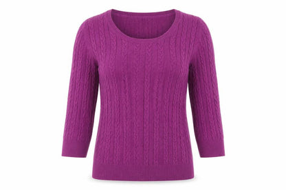 H&M Womens Purple Round Neck Viscose Pullover Jumper Size M