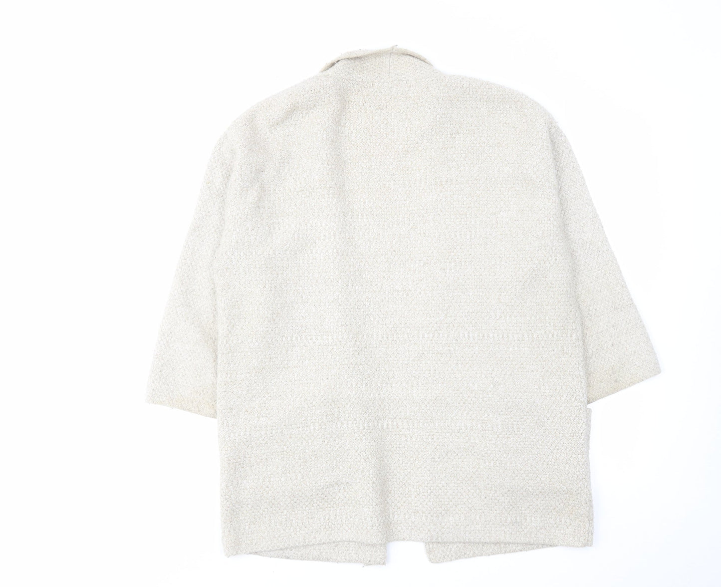 Mango Womens Beige V-Neck Acrylic Cardigan Jumper Size S