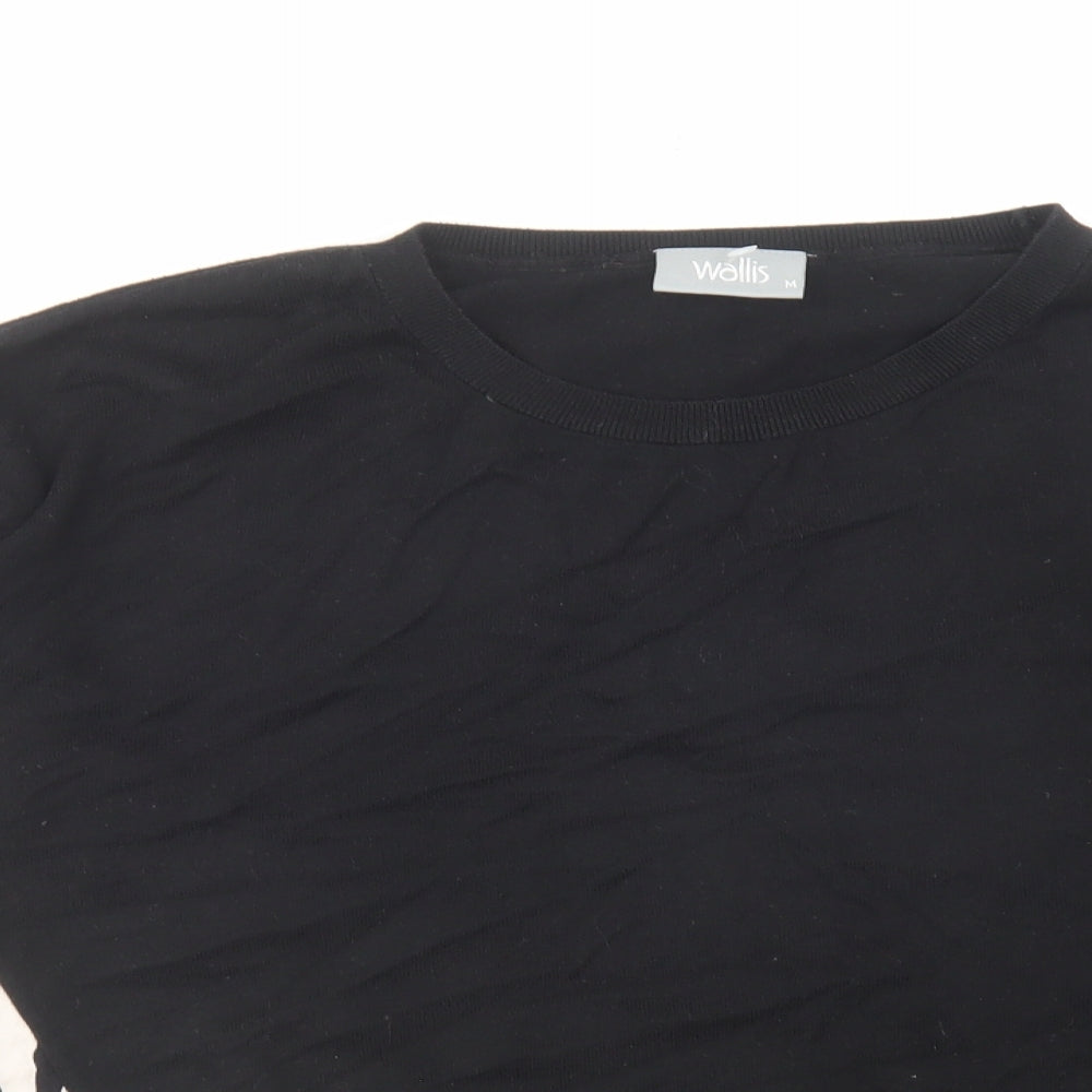 Wallis Womens Black Round Neck Animal Print Acrylic Pullover Jumper Size M - Zebra Print