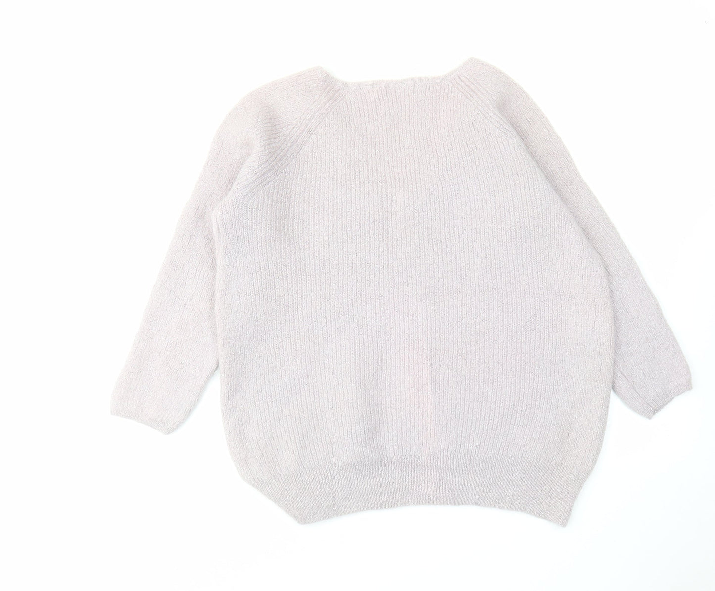 TWIGGY Womens Purple V-Neck Polyamide Pullover Jumper Size 18