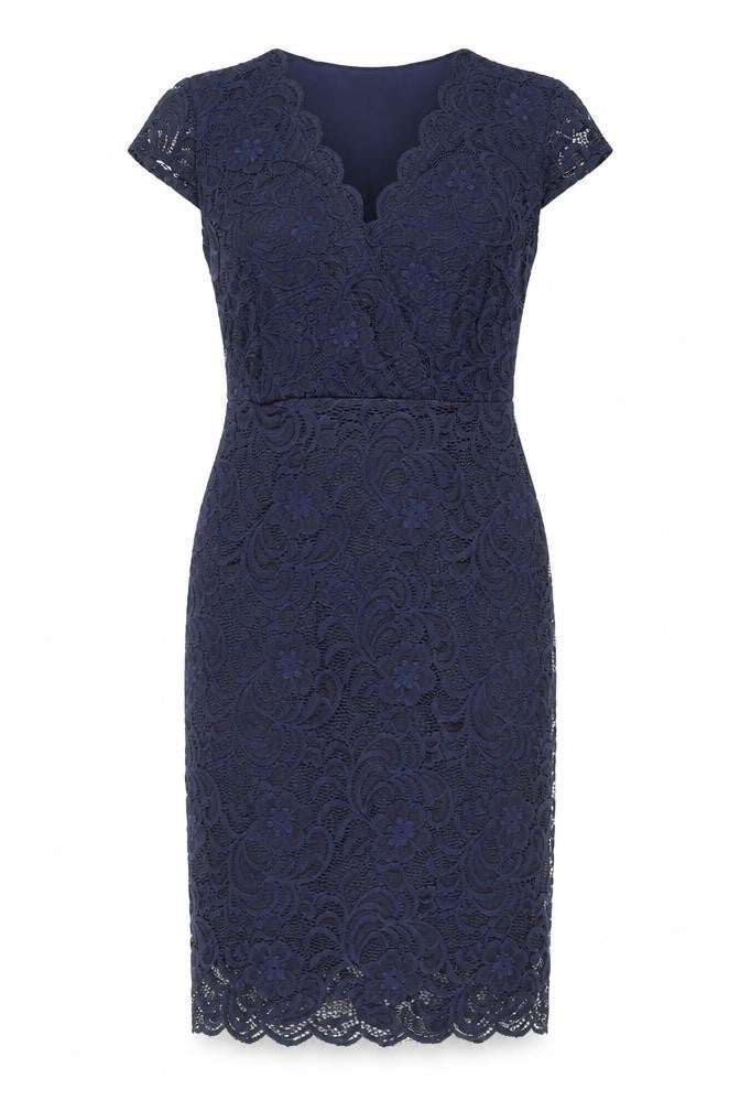 Lipsy Womens Blue Polyamide Shift Size 10 V-Neck Zip