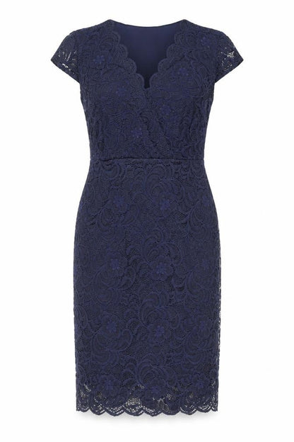 Lipsy Womens Blue Polyamide Shift Size 10 V-Neck Zip