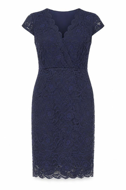 Lipsy Womens Blue Polyamide Shift Size 10 V-Neck Zip