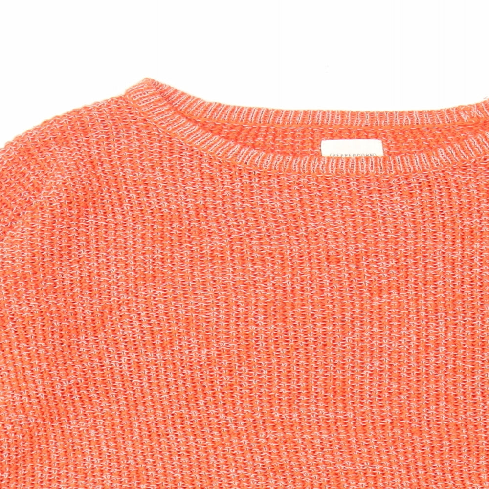 Peppercorn Womens Red Round Neck Acrylic Pullover Jumper Size M