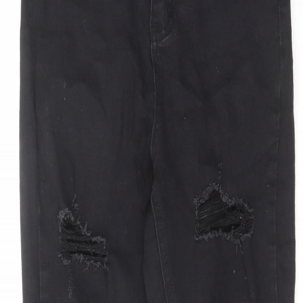 Missguided Womens Black Cotton Skinny Jeans Size 6 L27 in Regular Zip