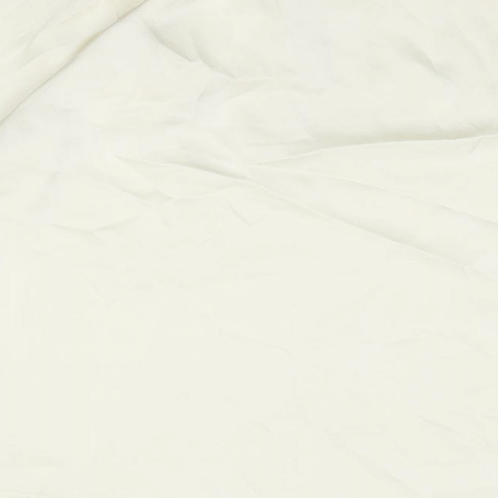 Zara Womens Ivory Polyester Basic Blouse Size M Mock Neck