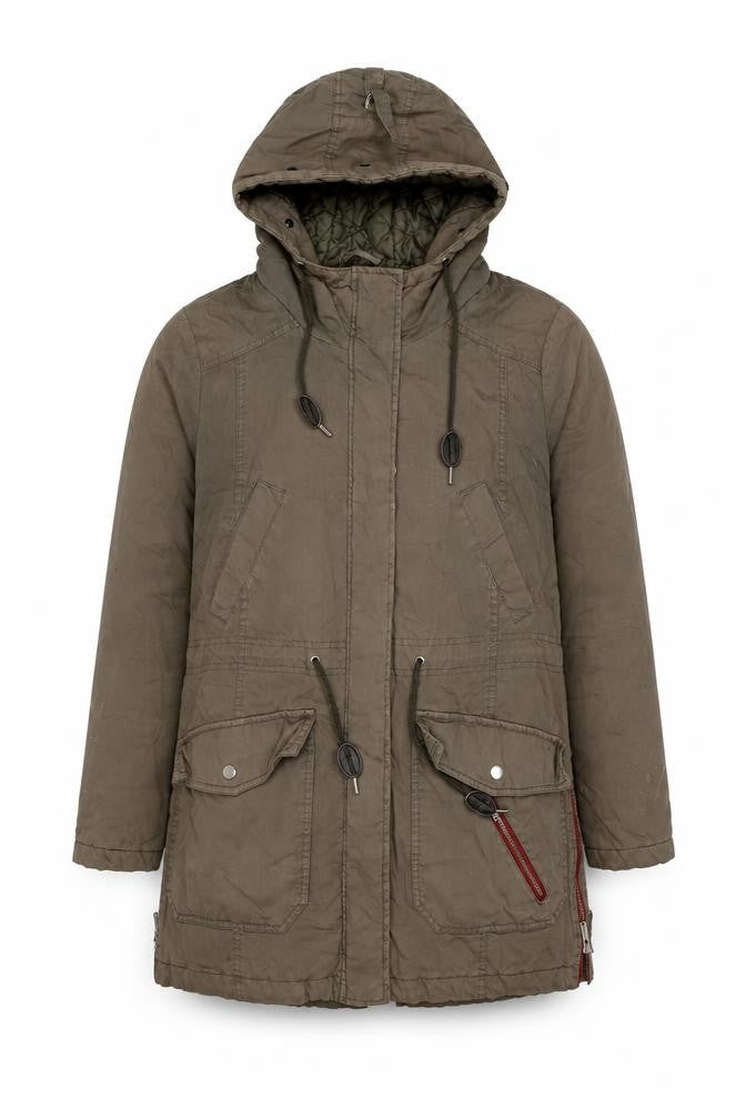 YFL Reserved Womens Brown Parka Coat Size 10 Zip