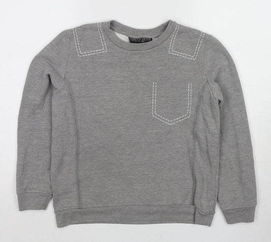 Topshop Womens Grey Cotton Pullover Sweatshirt Size 8 Pullover