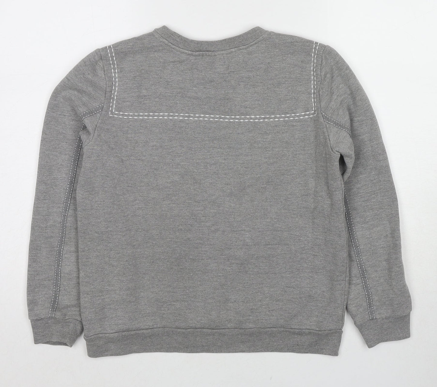 Topshop Womens Grey Cotton Pullover Sweatshirt Size 8 Pullover
