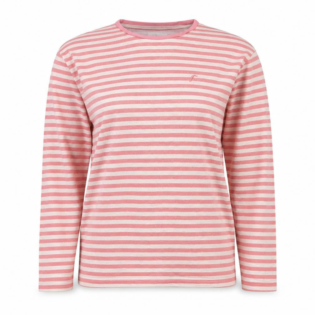 Fairplay Womens Pink Striped Cotton Pullover Sweatshirt Size M Pullover