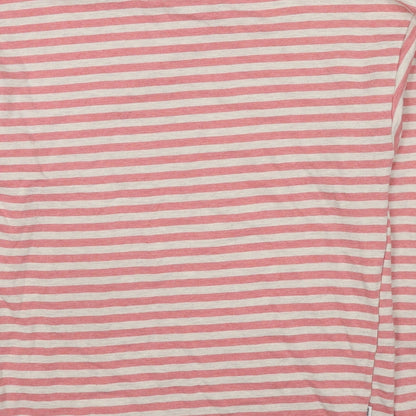 Fairplay Womens Pink Striped Cotton Pullover Sweatshirt Size M Pullover